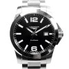 LONGINES Conquest Black Dial Stainless Steel Mens Watch 