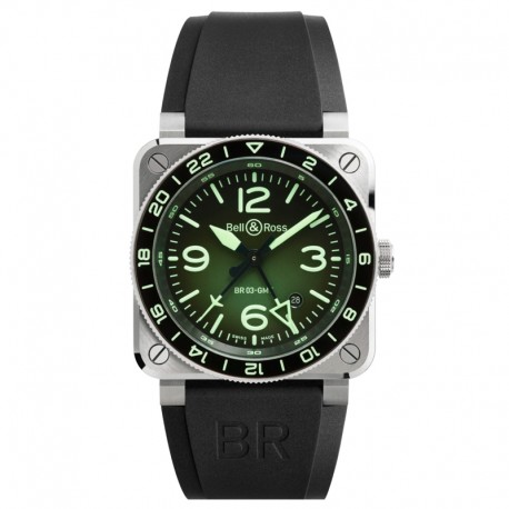 Bell & Ross BR03-93 GMT Green Lum BR0393-GN-ST/SRB